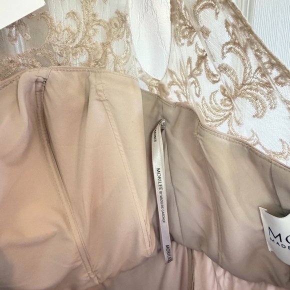 Morilee 21522 Latte bridesmaid Dress lace chiffon size 16 Mother of bride NWT - Picture 7 of 15